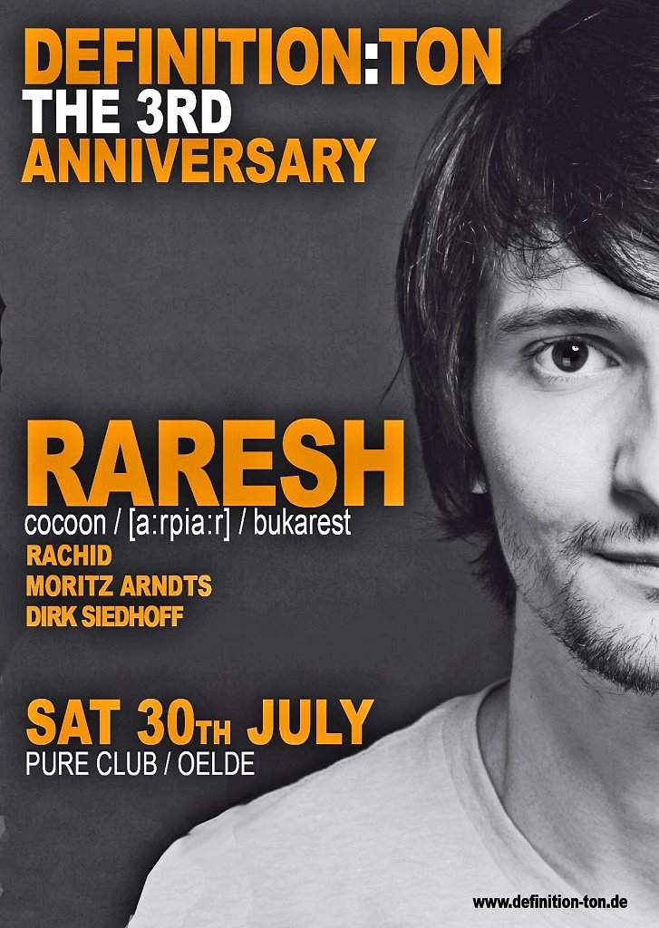 Definition:ton The 3rd Anniversary Pres. Raresh [a:rpia:r] Cocoon.Net - フライヤー表