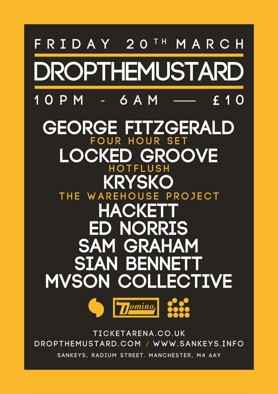 Drop The Mustard 6TH Birthday: George Fitzgerald, Locked Groove, Krysko & More - Página frontal