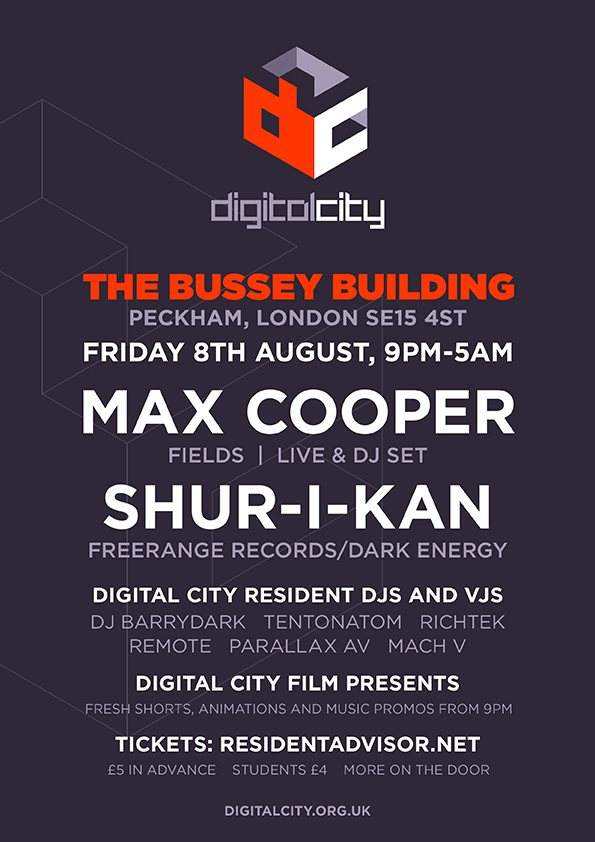Digital City presents Max Cooper & Shur-I-Kan - フライヤー表