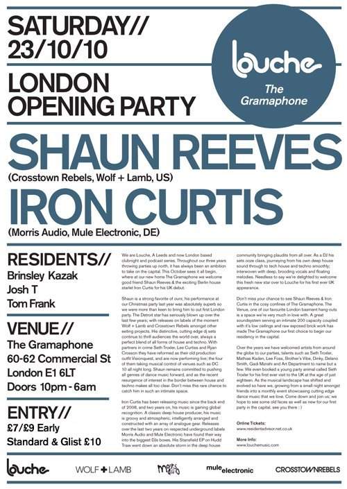 Louche London - Opening Party with Shaun Reeves & Iron Curtis - Página trasera