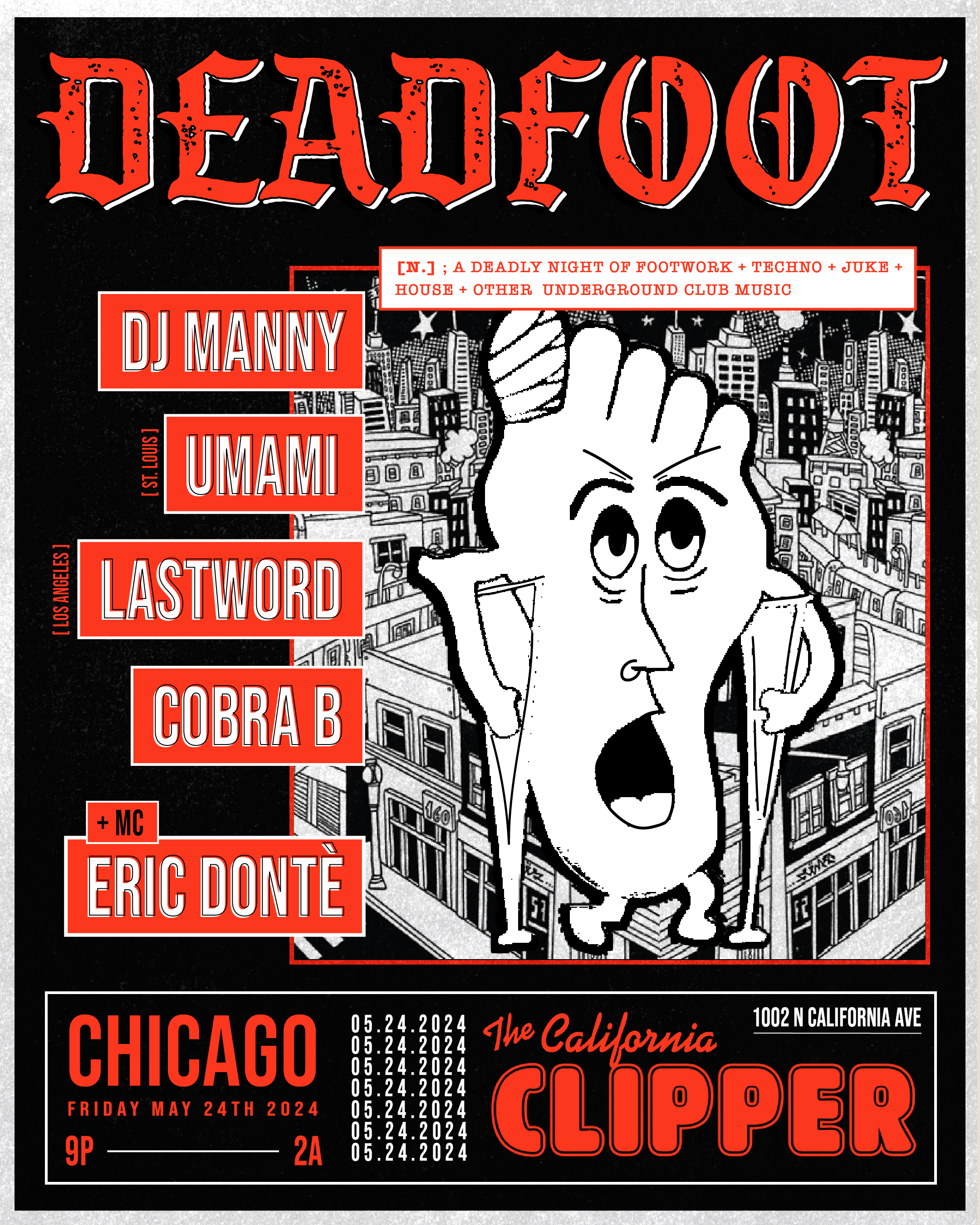 DEADFOOT - DJ Manny + Umami + Lastword + Cobra B + MC Eric DONTÈ - Página frontal