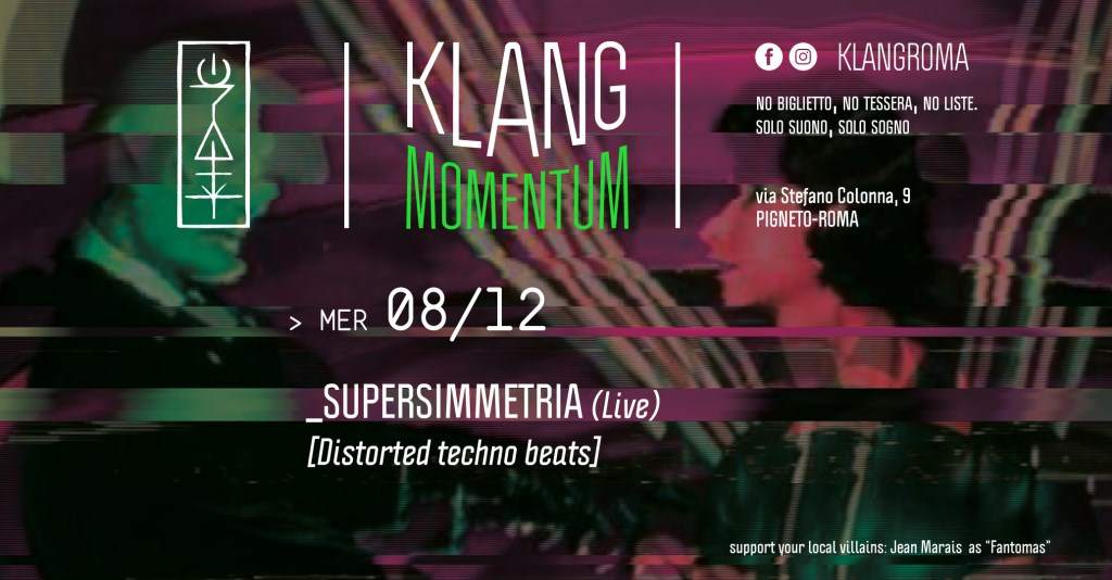 Klang Momentum presenta: Supersimmetria (Live) - Página frontal