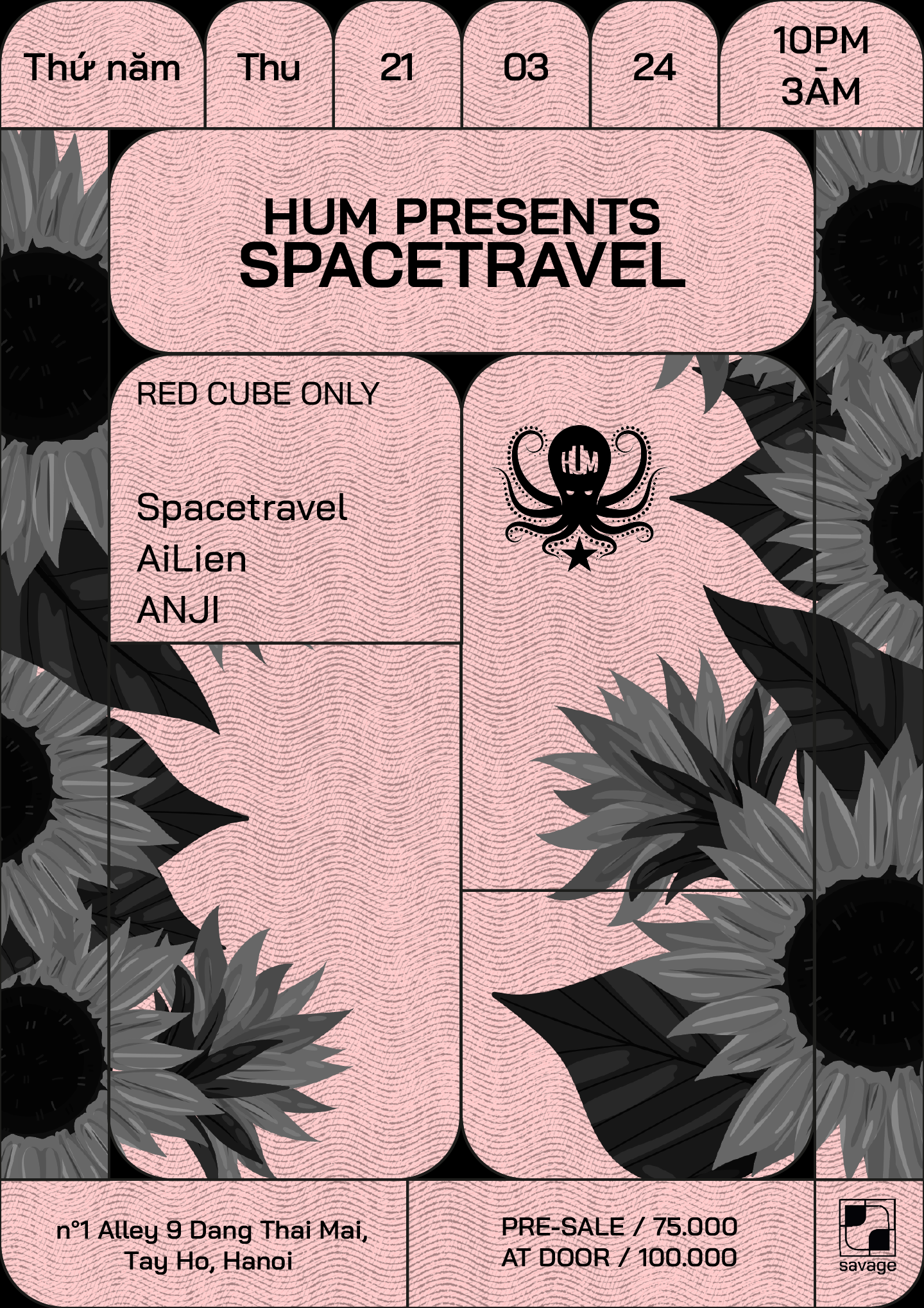 HUM presents Spacetravel - フライヤー表