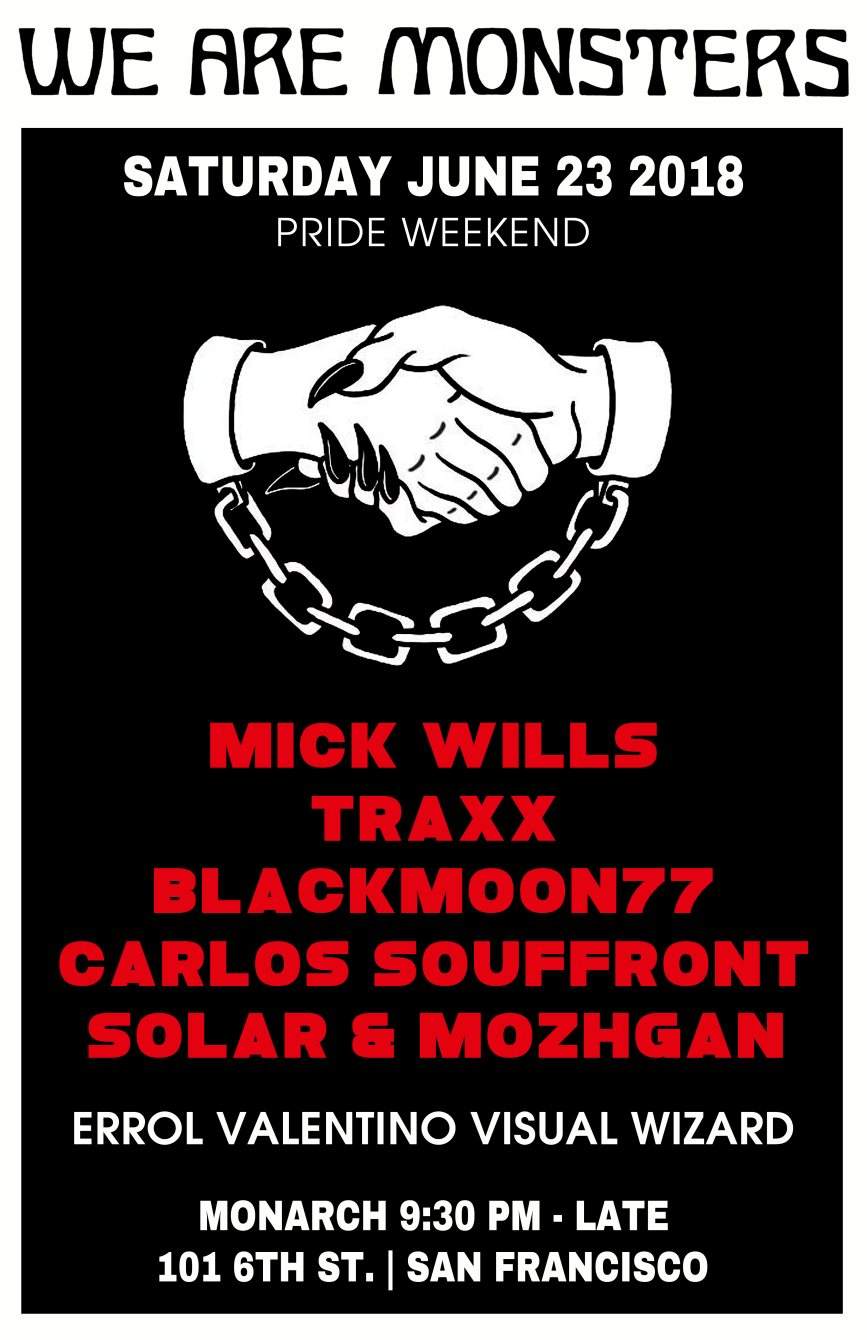 We Are Monsters: Mick Wills / Traxx / Carlos Souffront / Blackmoon77 / Solar & Mozhgan - Página frontal