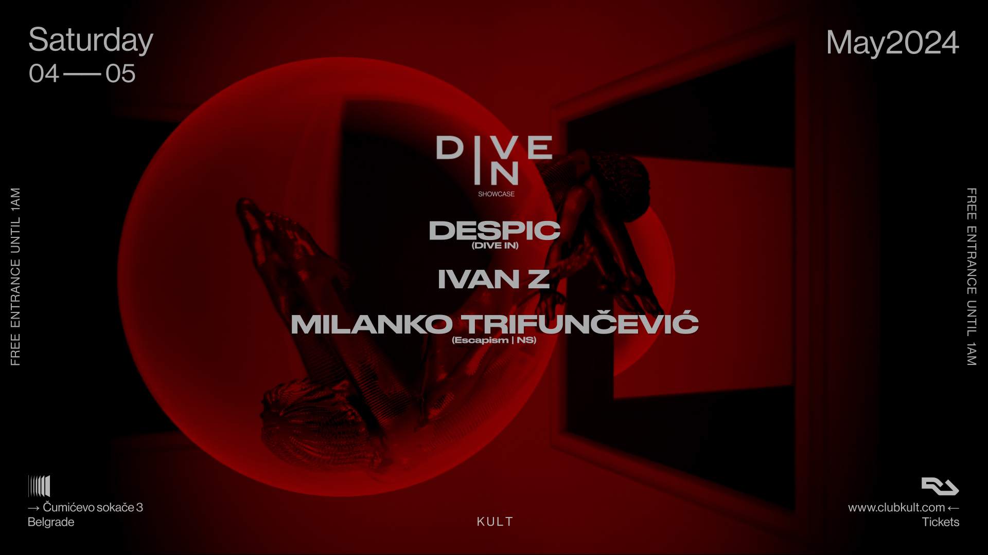 DIVE IN with IVAN Z, Despic, Milanko Trifunčević - フライヤー裏