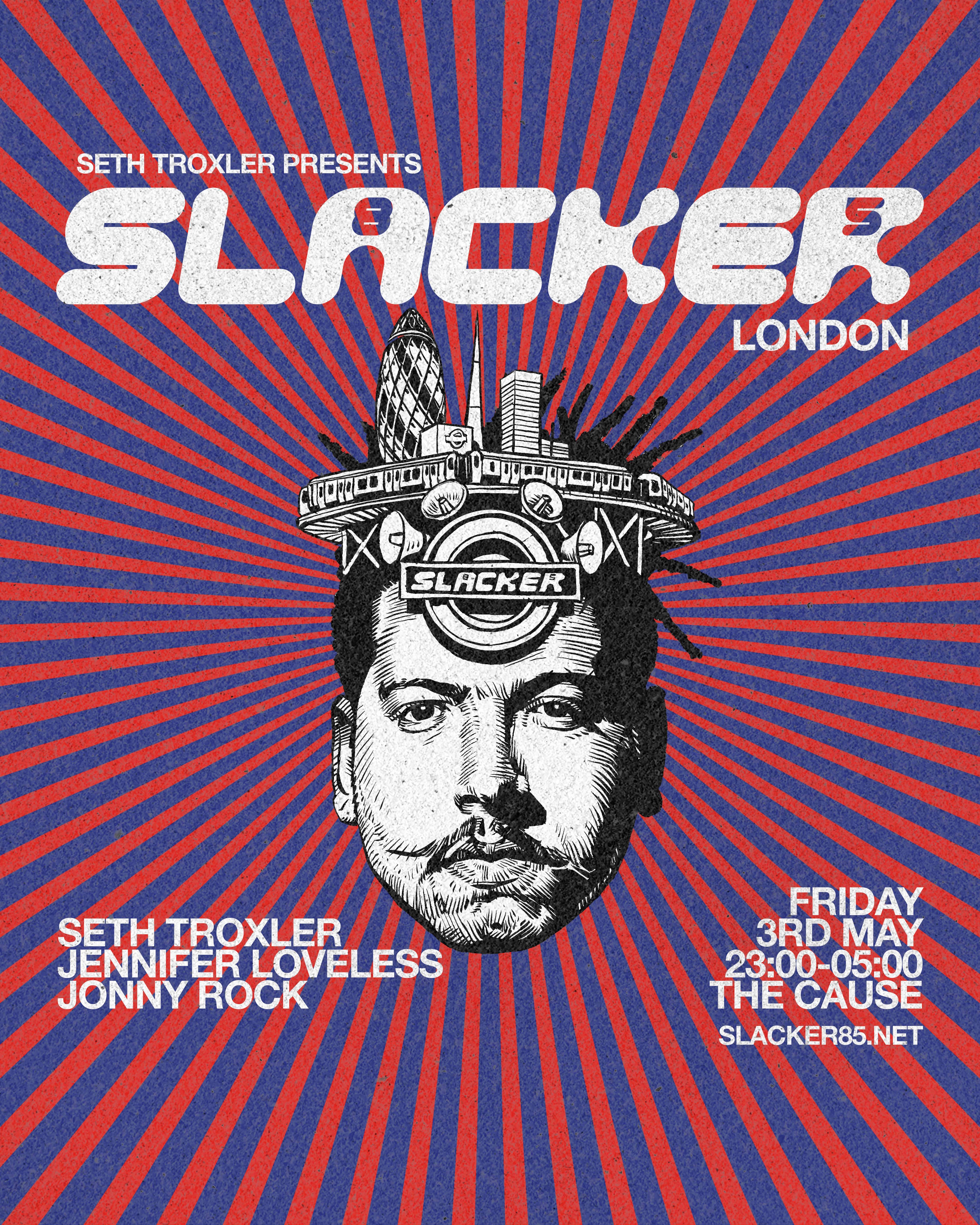 Seth Troxler presents Slacker London: Seth Troxler, Jennifer Loveless & Jonny Rock - Página frontal