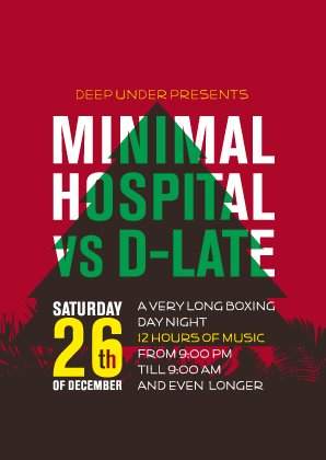 D-Late Boxing Day Afterhours vs Minimal Hospital Showcase//deepunder - フライヤー表