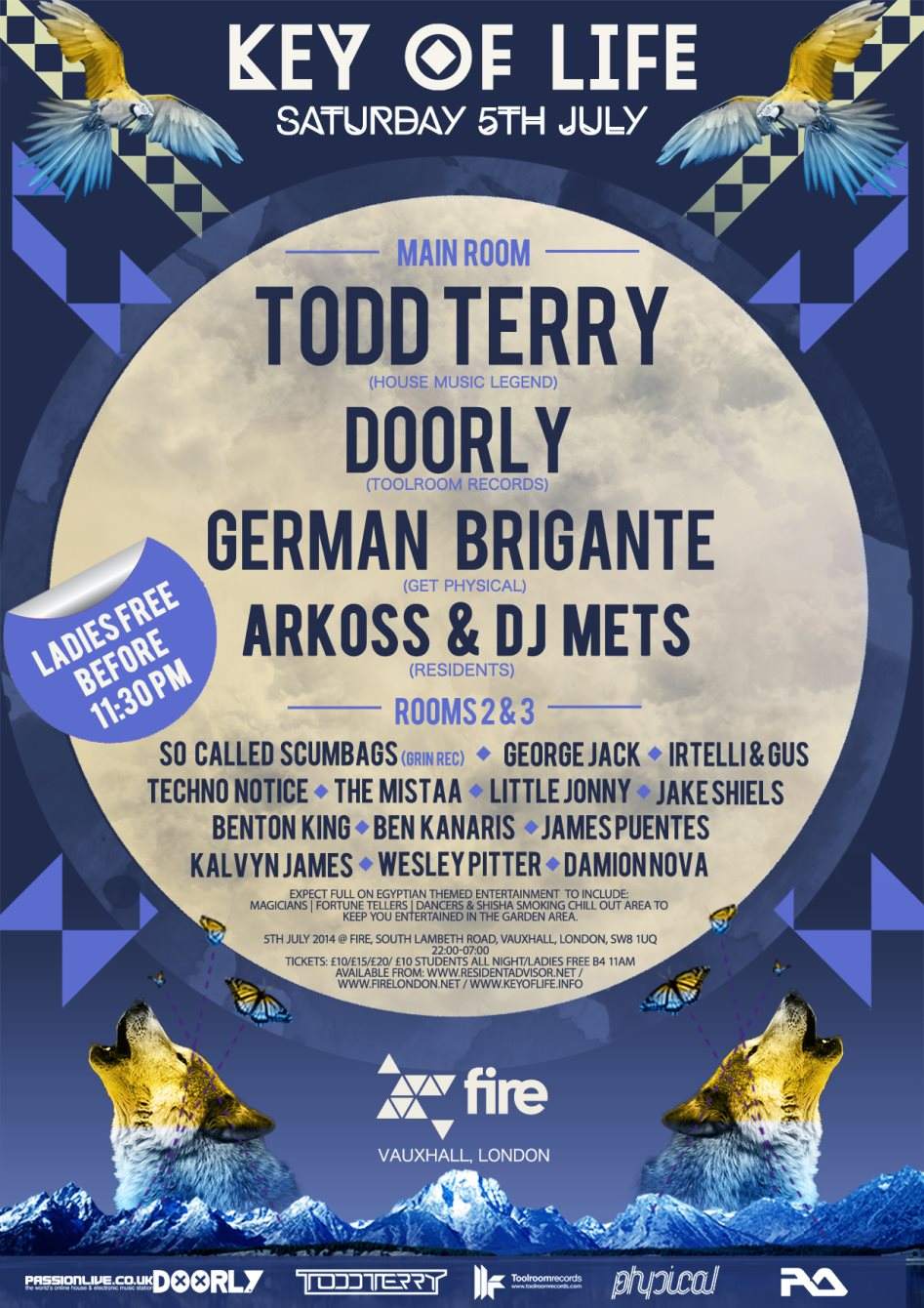 Key Of Life - Todd Terry, German Brigante, Doorly- Ladies Free B4 11:30pm - Página trasera