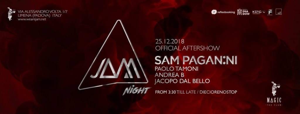 JAM Official Aftershow with Sam Paganini at Magic Club - Página frontal