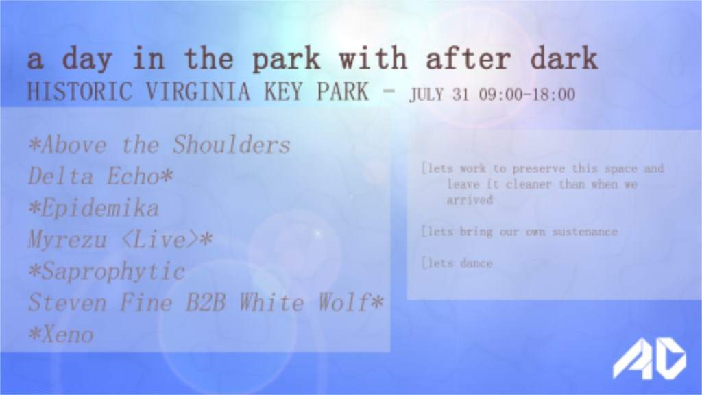 A Day In The Park with After Dark - フライヤー表