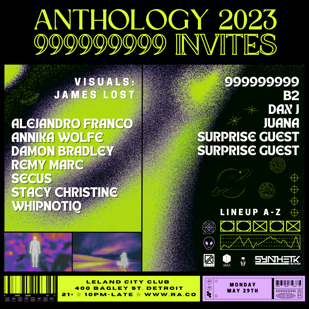 Anthology 2023: 999999999 Invites Dax J, B2, Juana, Surprise Guests & More - Página frontal