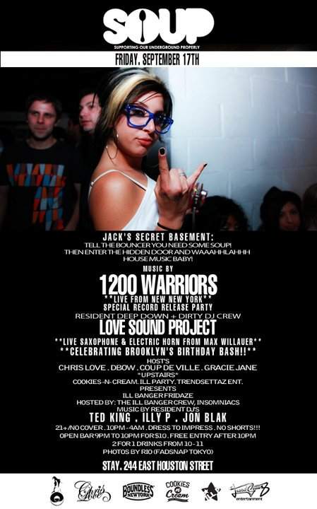 1200 Warriors -Live From New York Record Release Party - フライヤー表
