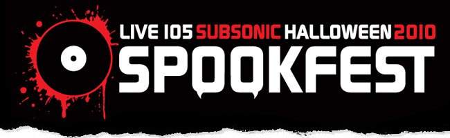Live105 Subsonic Spookfest 2010: Underworld, Dj Shadow, mstrkrft - フライヤー表