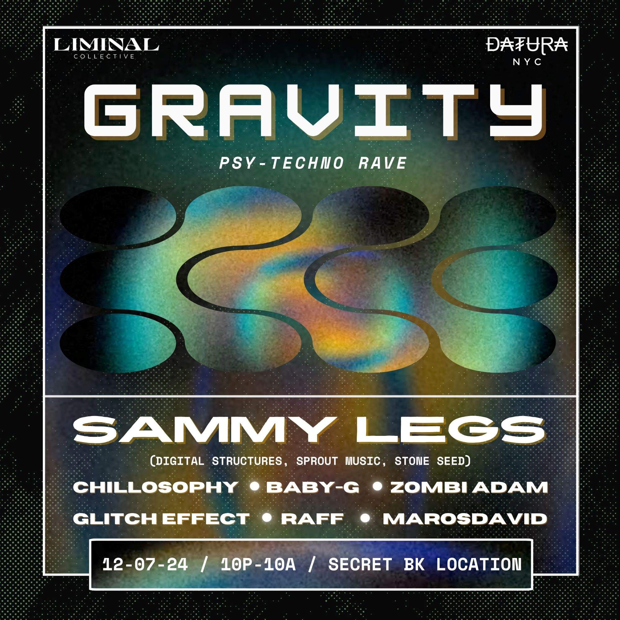 Gravity: Sammy Legs, Chillosophy, baby-g, Zombi Adam at TBA - Secret  Bushwick Location , New York City, image size:2000x2000