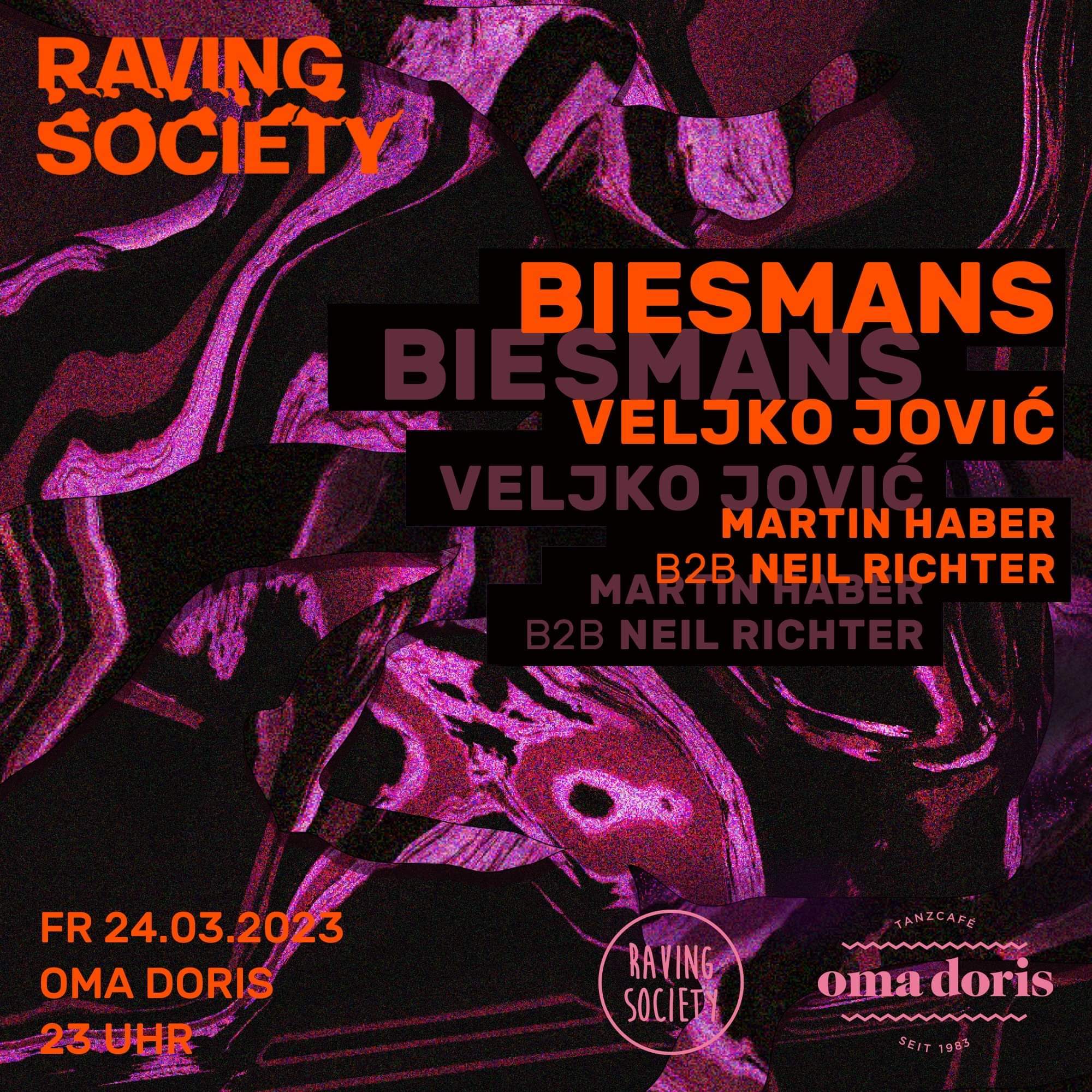 Raving Society with Biesmans • FR 24.03 • Oma Doris Dortmund - フライヤー表