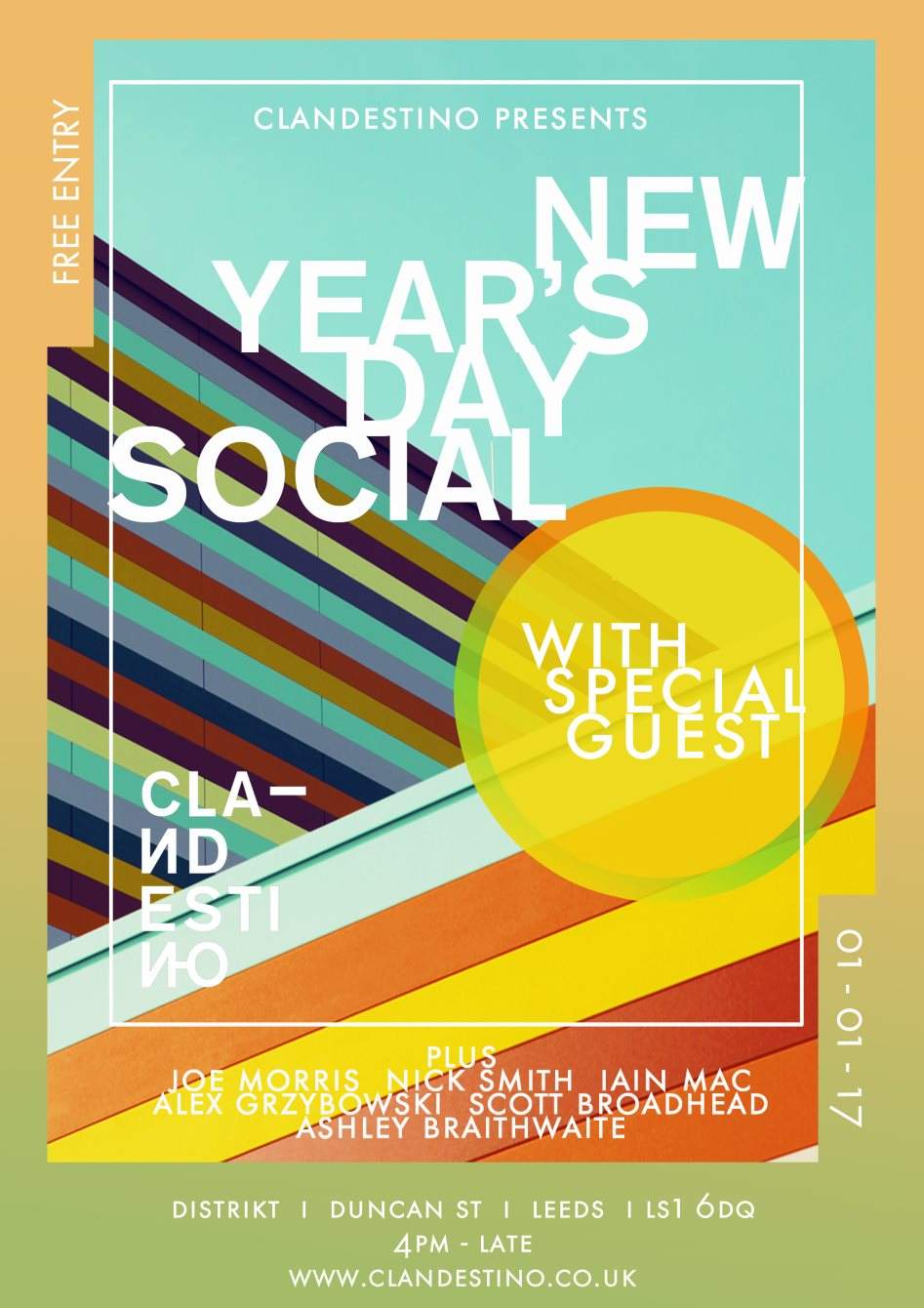 Clandestino New Year's Day Social with Special Guest - フライヤー表