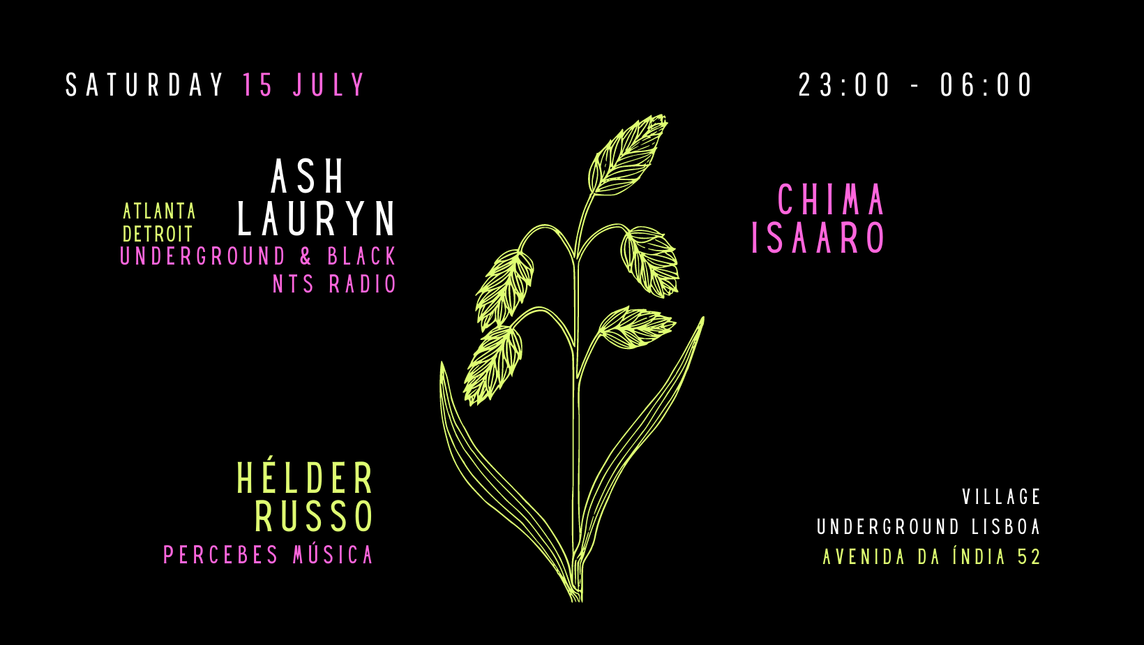 [CANCELLED] Ash Lauryn (US) + Chima Isaaro + Hélder Russo - フライヤー表