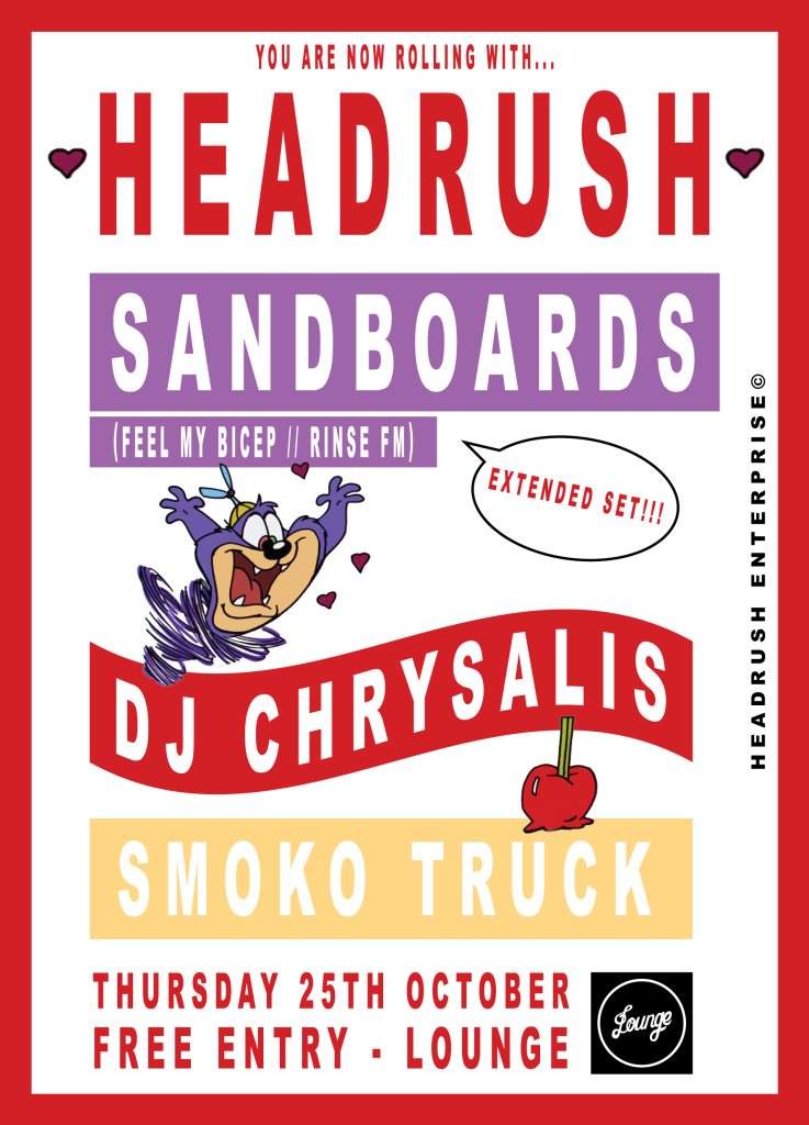 Head Rush Launch Party with Sandboards - Página trasera