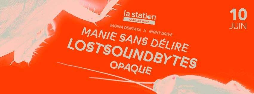 Vagina Dentata x Night Drive with Manie Sans Délire / Lostsoundbytes - フライヤー表