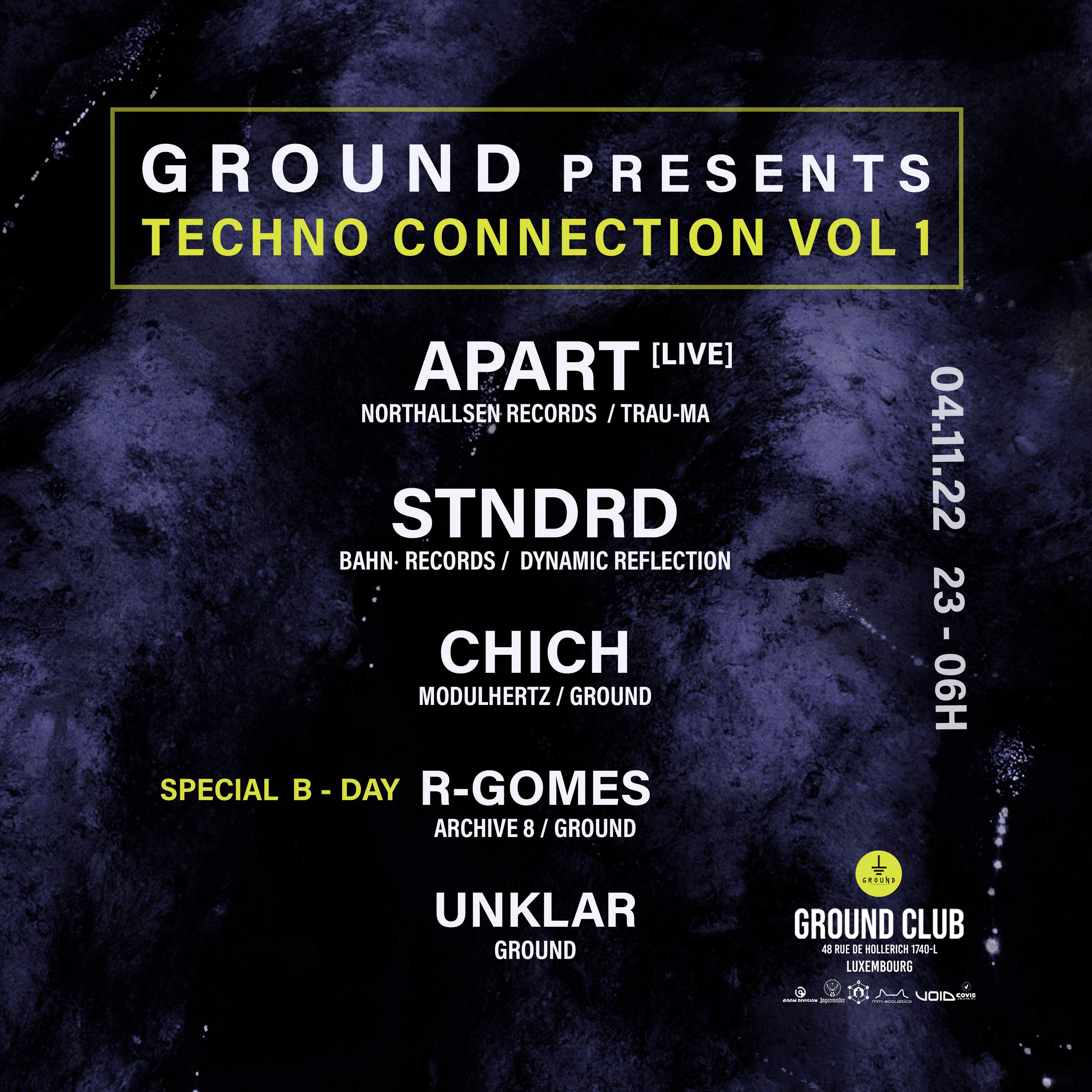 GROUND pres. Techno Connection Vol.1 - フライヤー裏