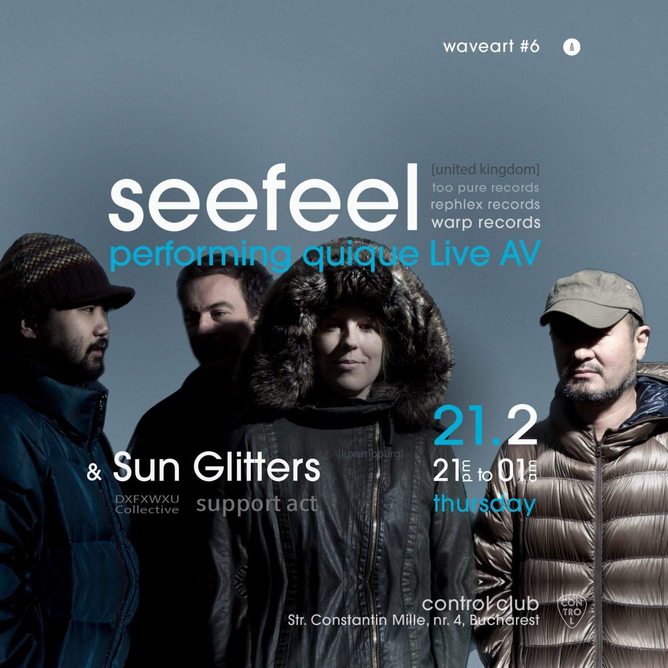 Seefeel AV & Sun Glitters Live - Control at Control Club, Bucharest