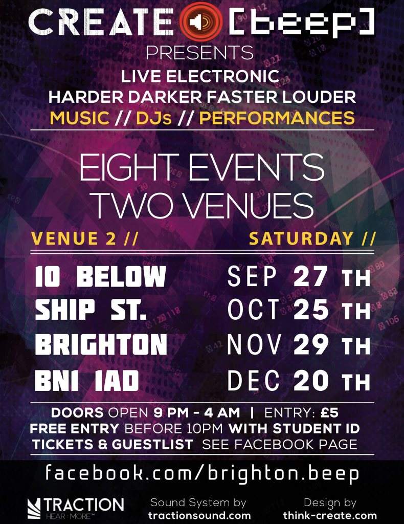 Create [beep] presents Live Electronic Harder Darker Faster Louder - フライヤー表