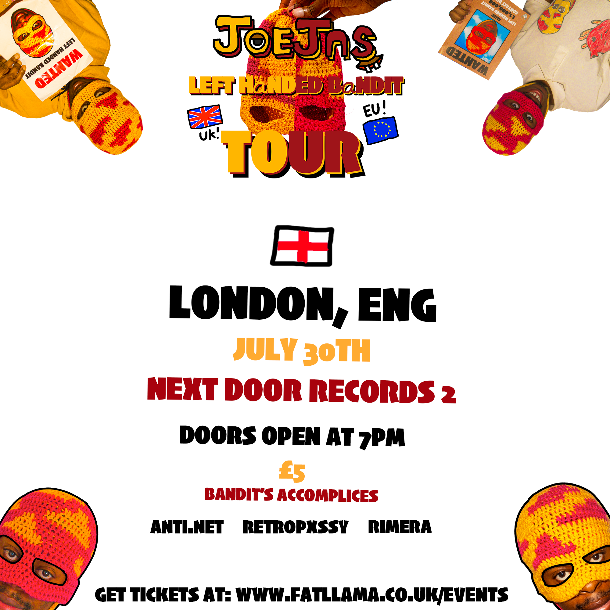 JoeJas' Left Handed Bandit Tour at Next Door Records Two, London · Tickets