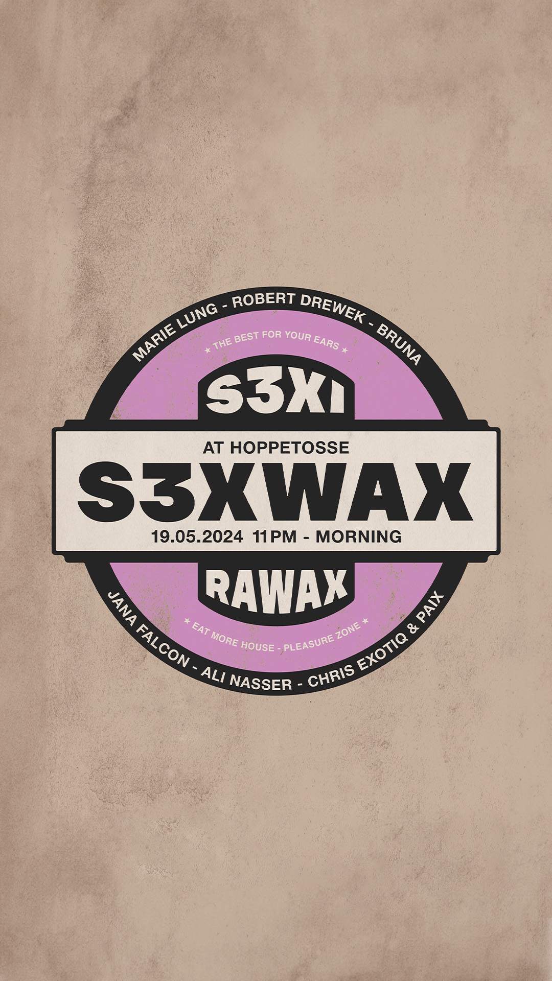 S3XWAX - S3XI x RAWAX - フライヤー表