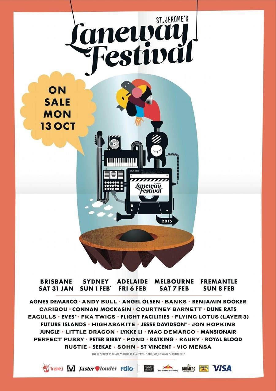 St Jerome's Laneway Festival 2015 - フライヤー表
