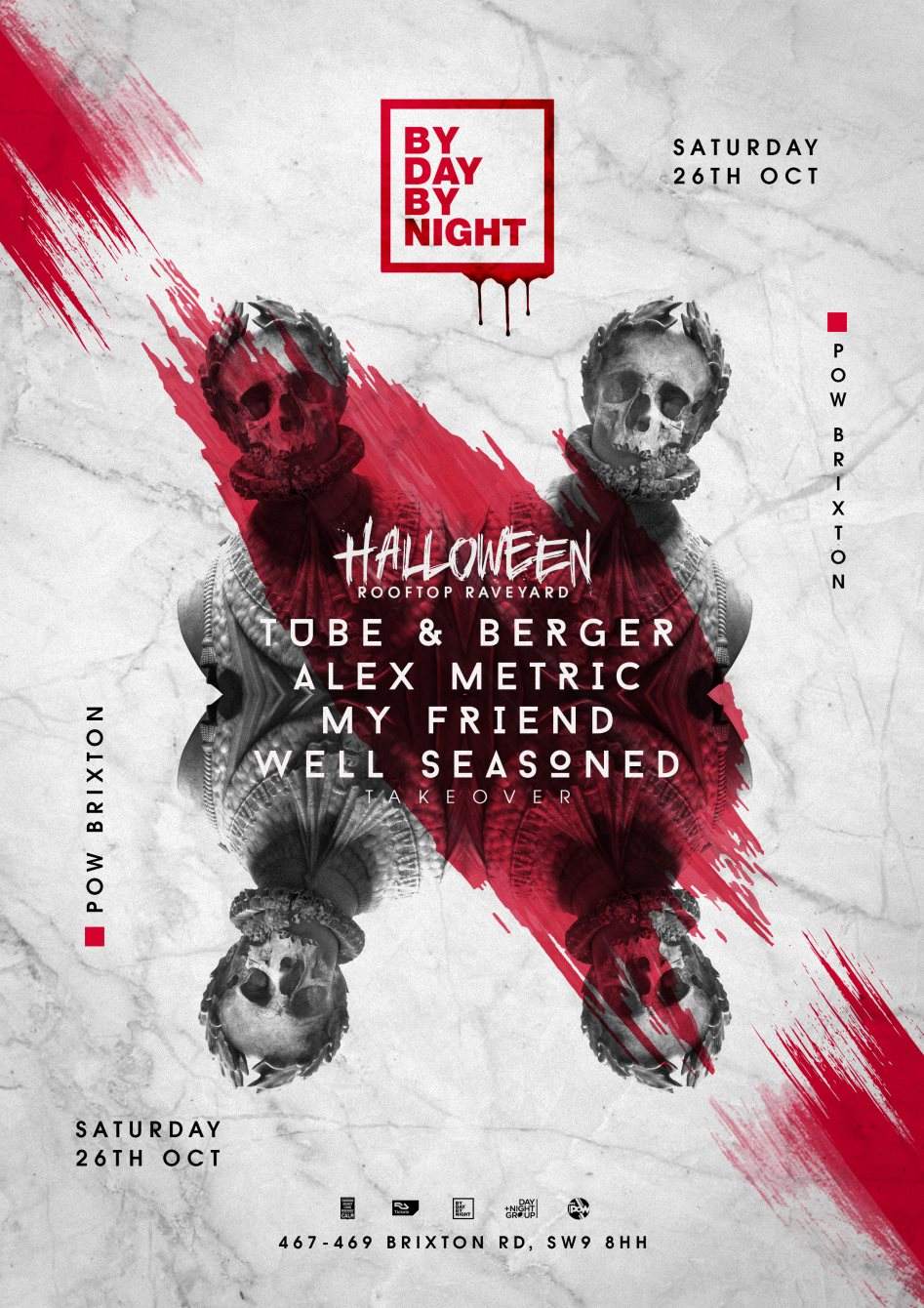 Halloween Rooftop Raveyard with Tube & Berger + Alex Metric - フライヤー表