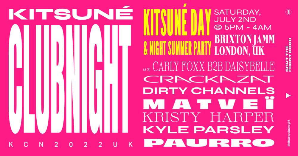 Kitsuné Club Night Day & Night Summer Party w/ Crackazat, Dirty Channels + more - フライヤー表
