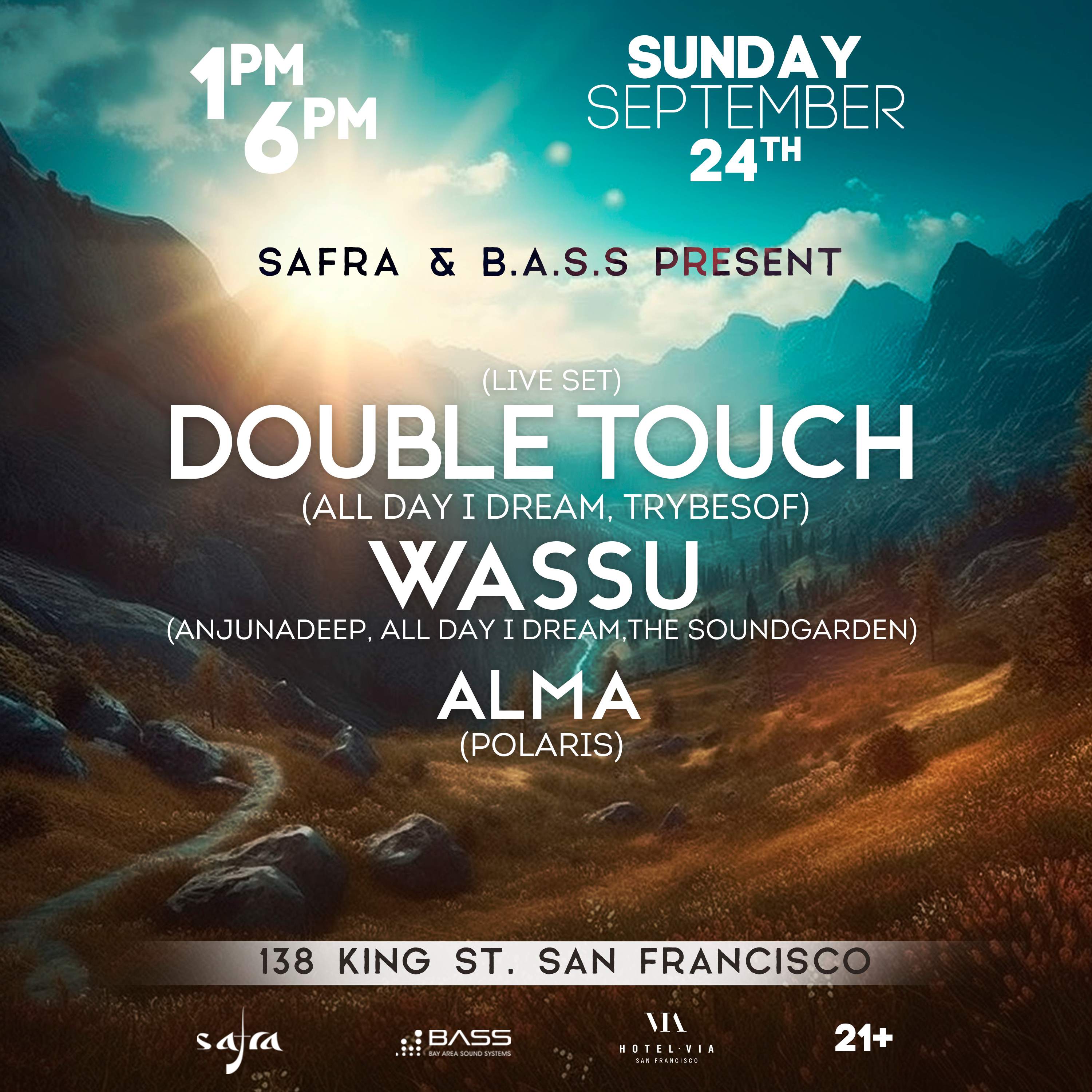 Double Touch(live) & Wassu at the Via Hotel Rooftop - フライヤー表