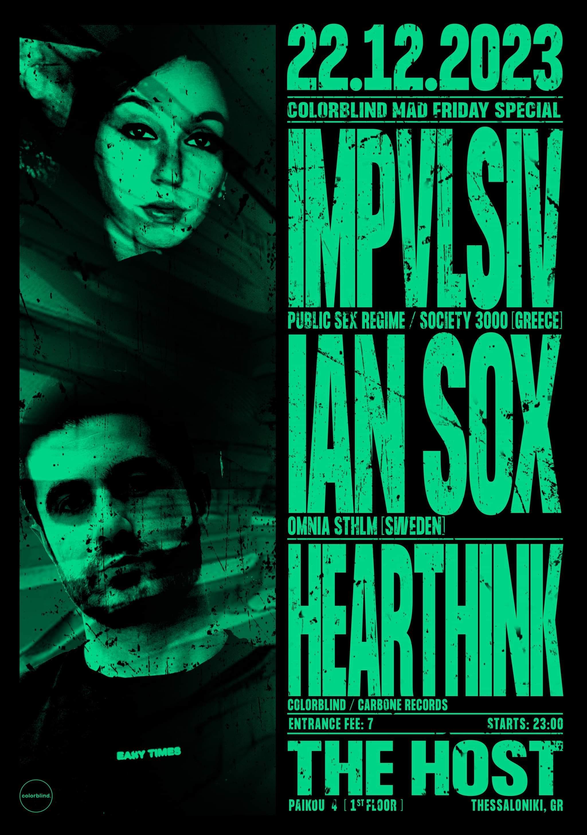 Colorblind MadFriday with IMPVLSIV / Ian Sox / Hearthink - フライヤー表