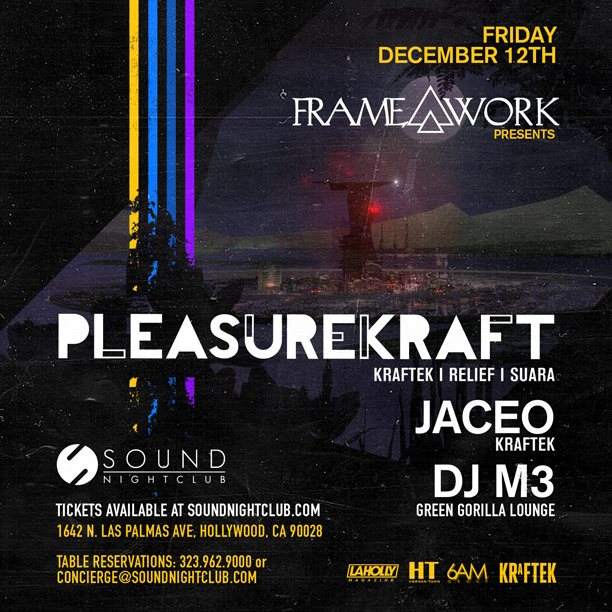 Framework presents Pleasurekraft / Jaceo / DJ M3 - フライヤー表
