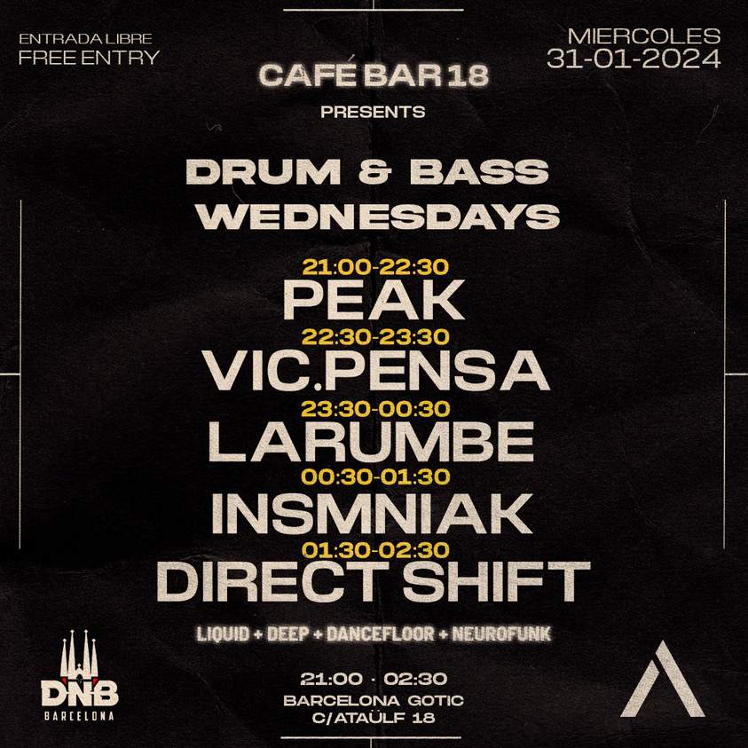 18 DRUM & BASS WEDNESDAYS at 18, Barcelona