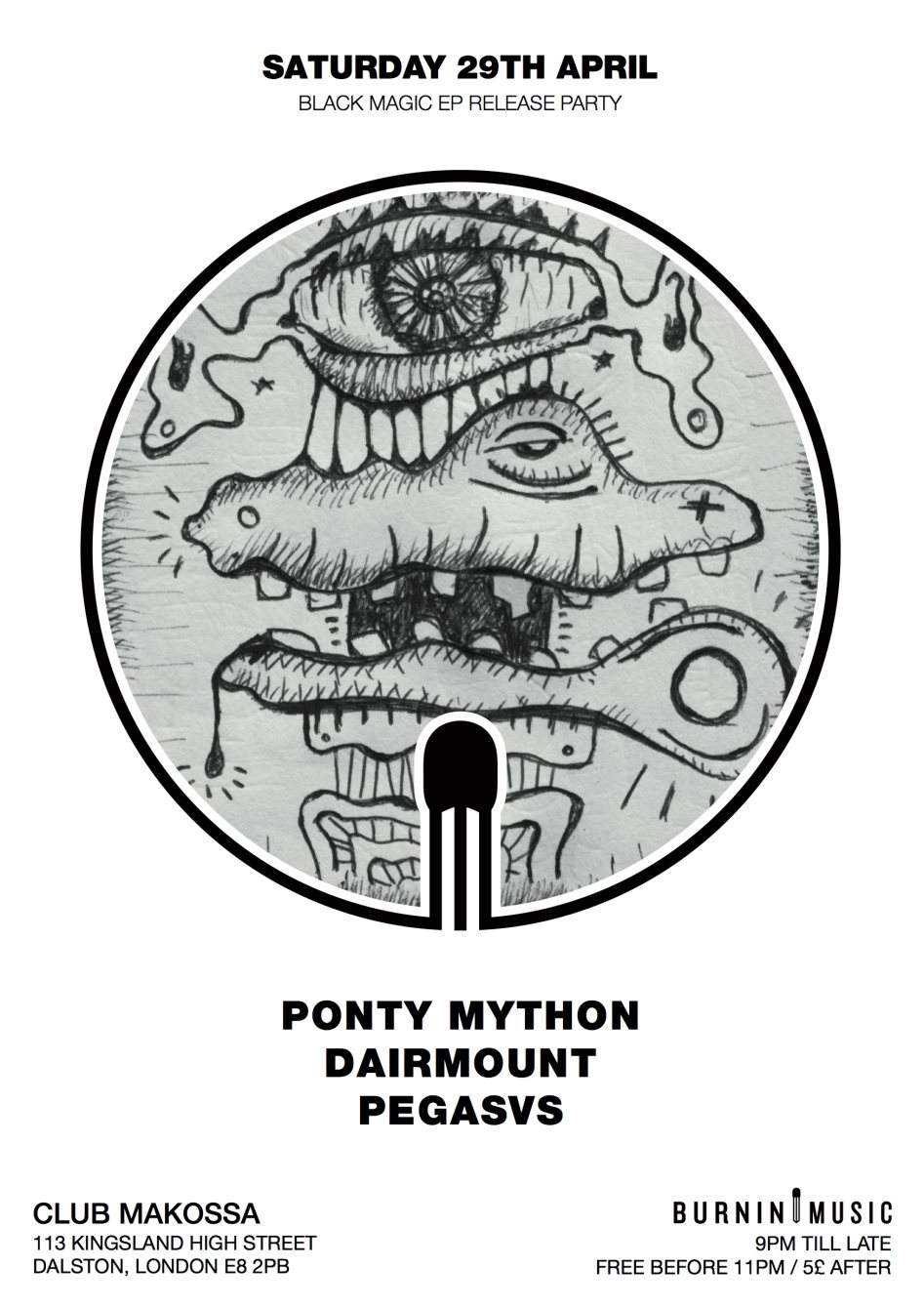 Ponty Mython 'Black Magic EP' Release Party - フライヤー裏