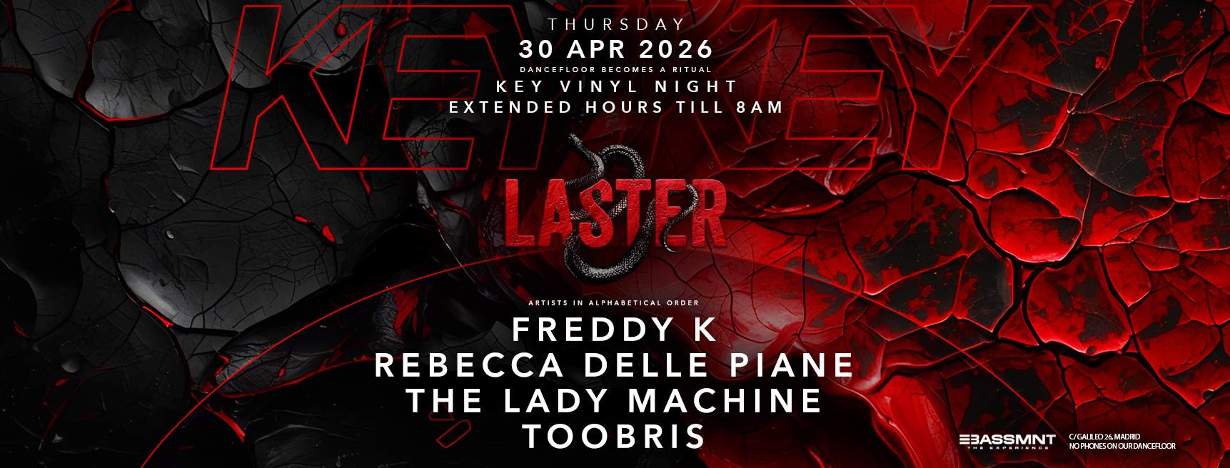 Laster presents KEY VINYL at The Bassement, Madrid