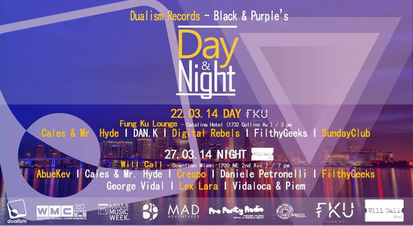 **Night Edition** Dualism Records / Black & Purple's Day N Night WMC/14 - Página frontal