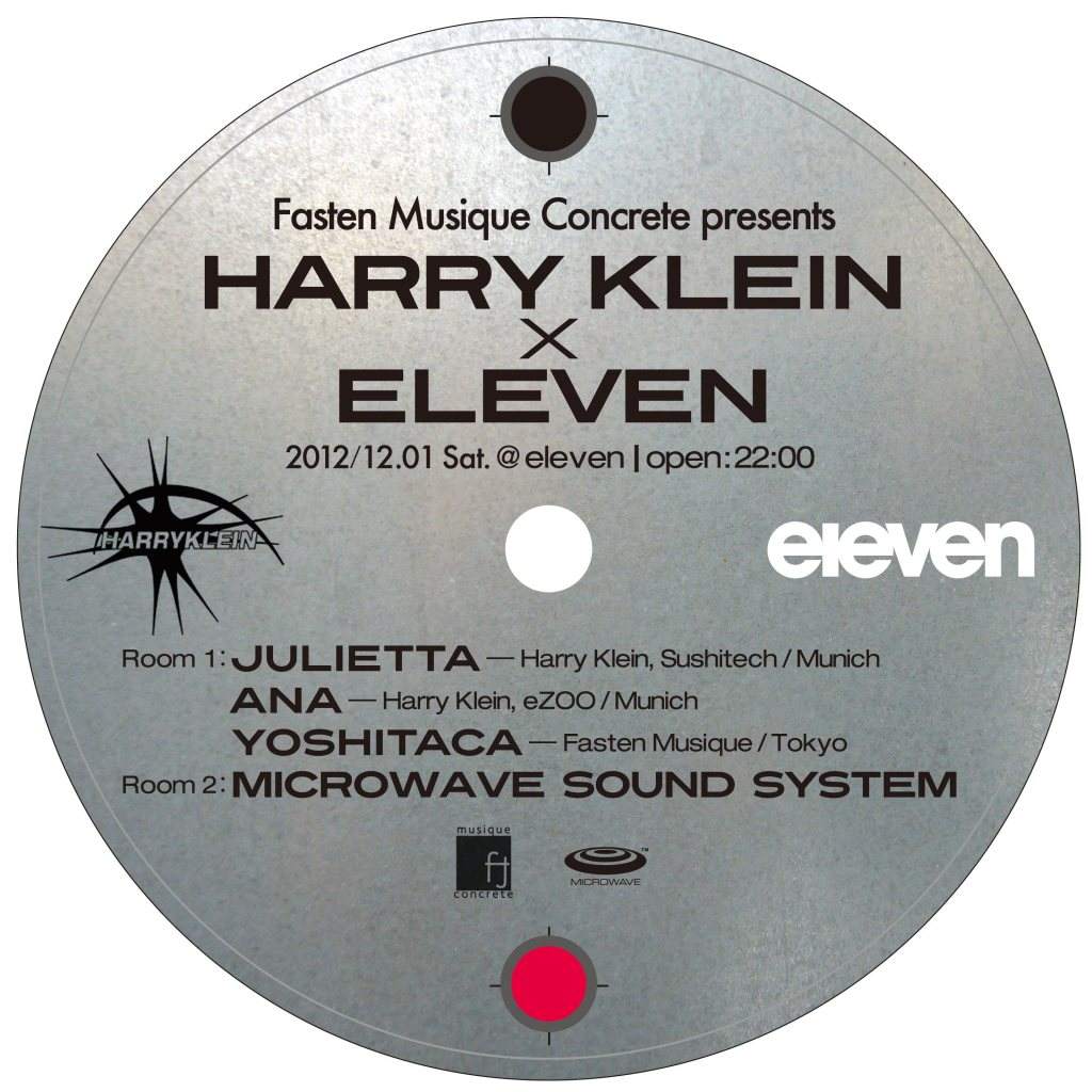 Fasten Musique Concrete presents Harry Klein × Eleven - フライヤー表