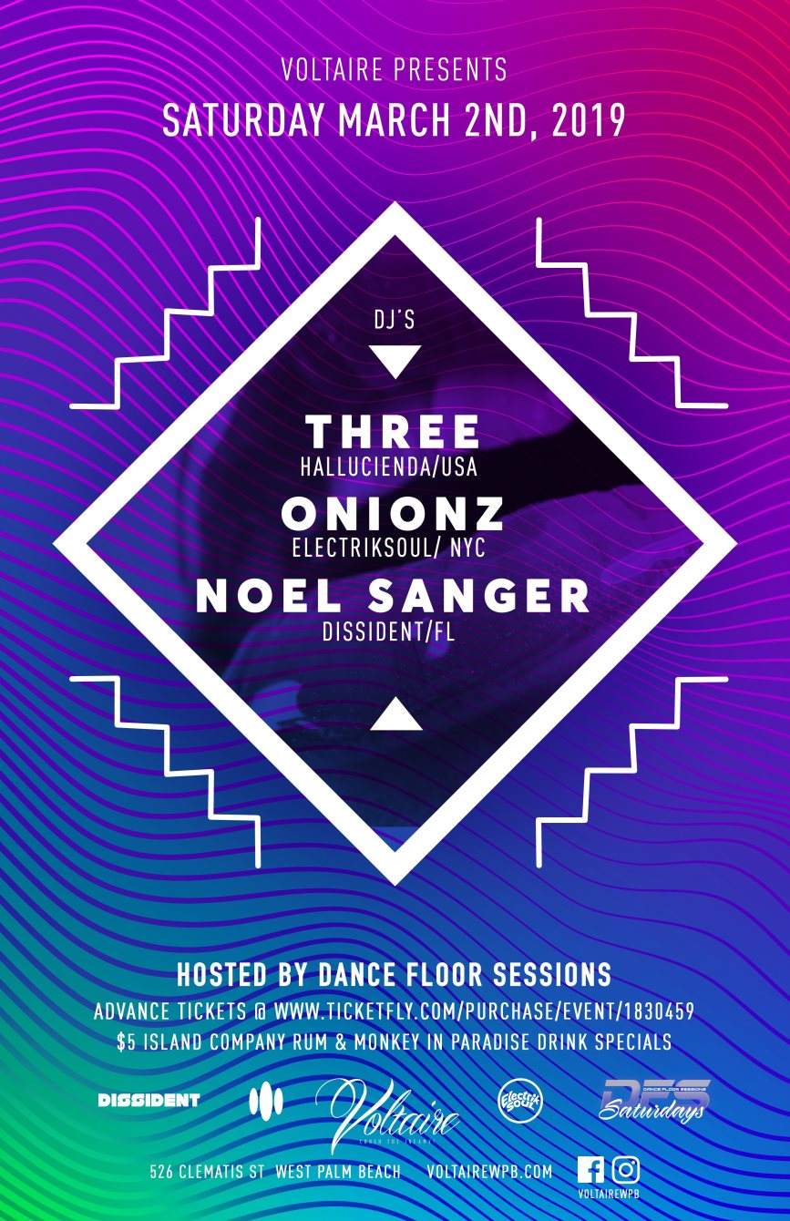 DJ Three, Onionz, Noel Sanger - Página frontal