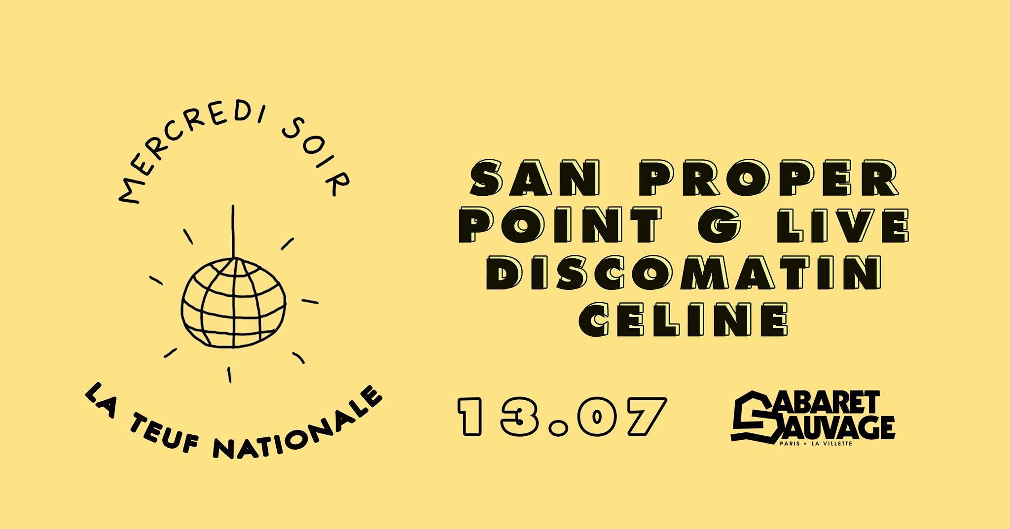 La Teuf Nationale : San Proper, Point G Live, Discomatin - フライヤー裏