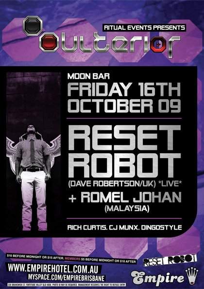 Ulterior feat Reset Robot Live Romel Johan - Página frontal