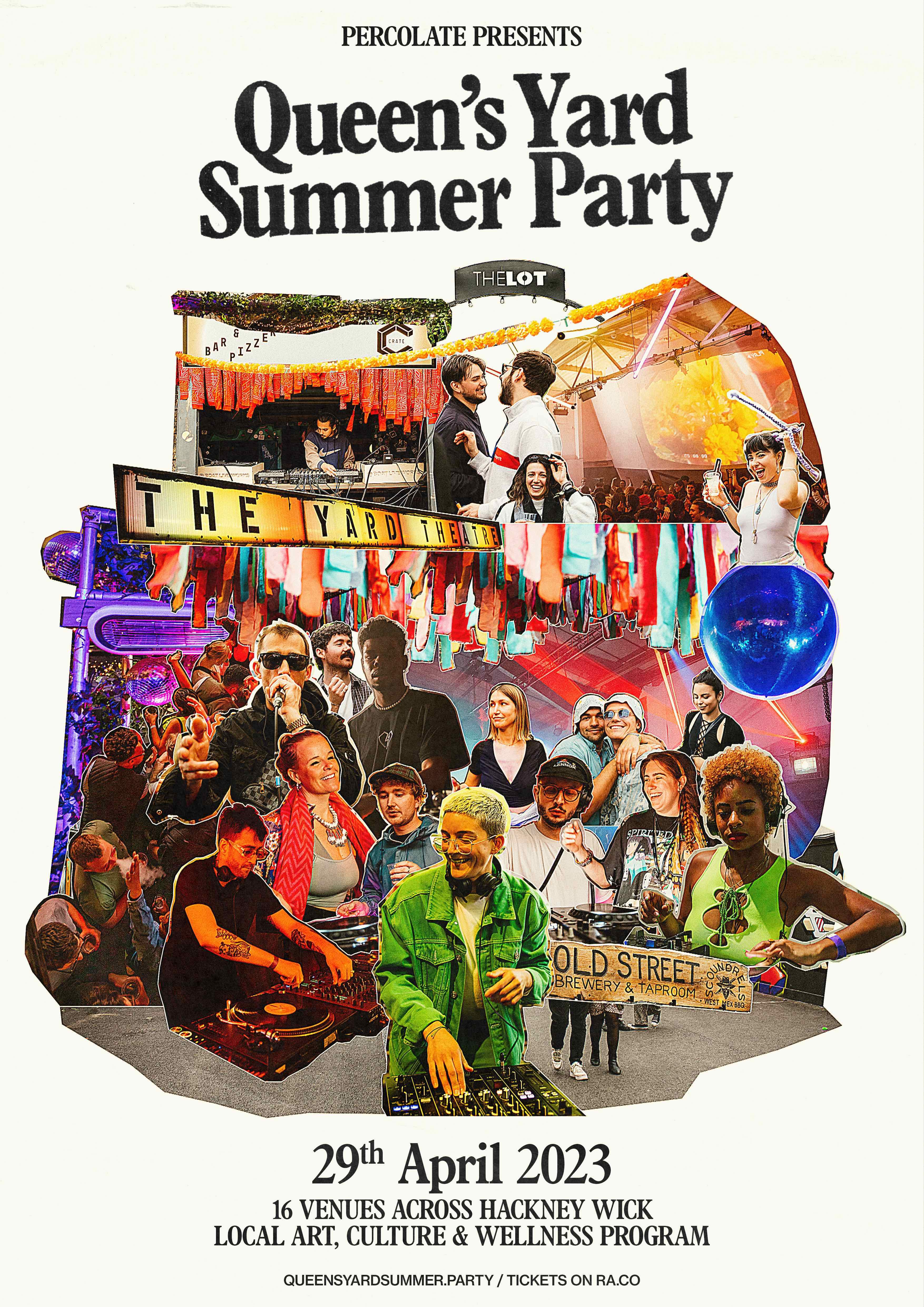 Queen's Yard Summer Party 2023 - Flyer front