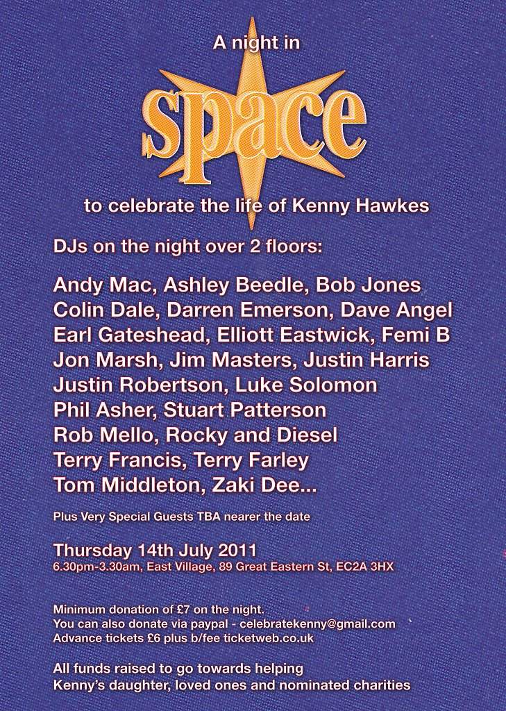 A Night In Space - In Loving Memory Of Kenny Hawkes - Página trasera