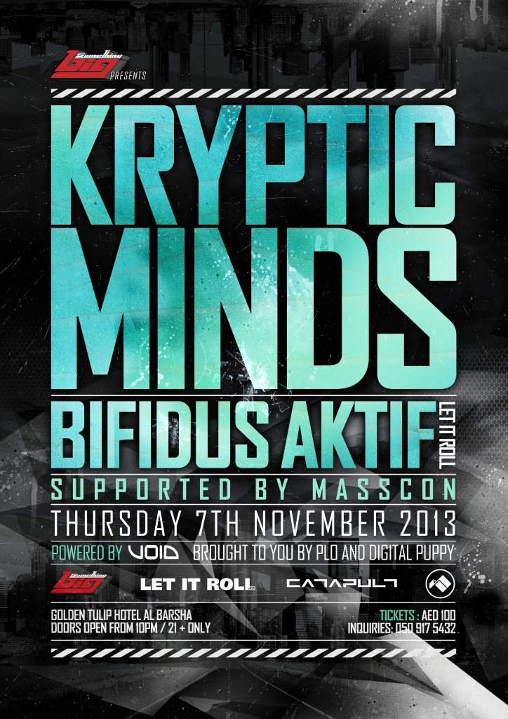 Something Big Dubai presents: Kryptic Minds / Bifidus Aktif - Página frontal