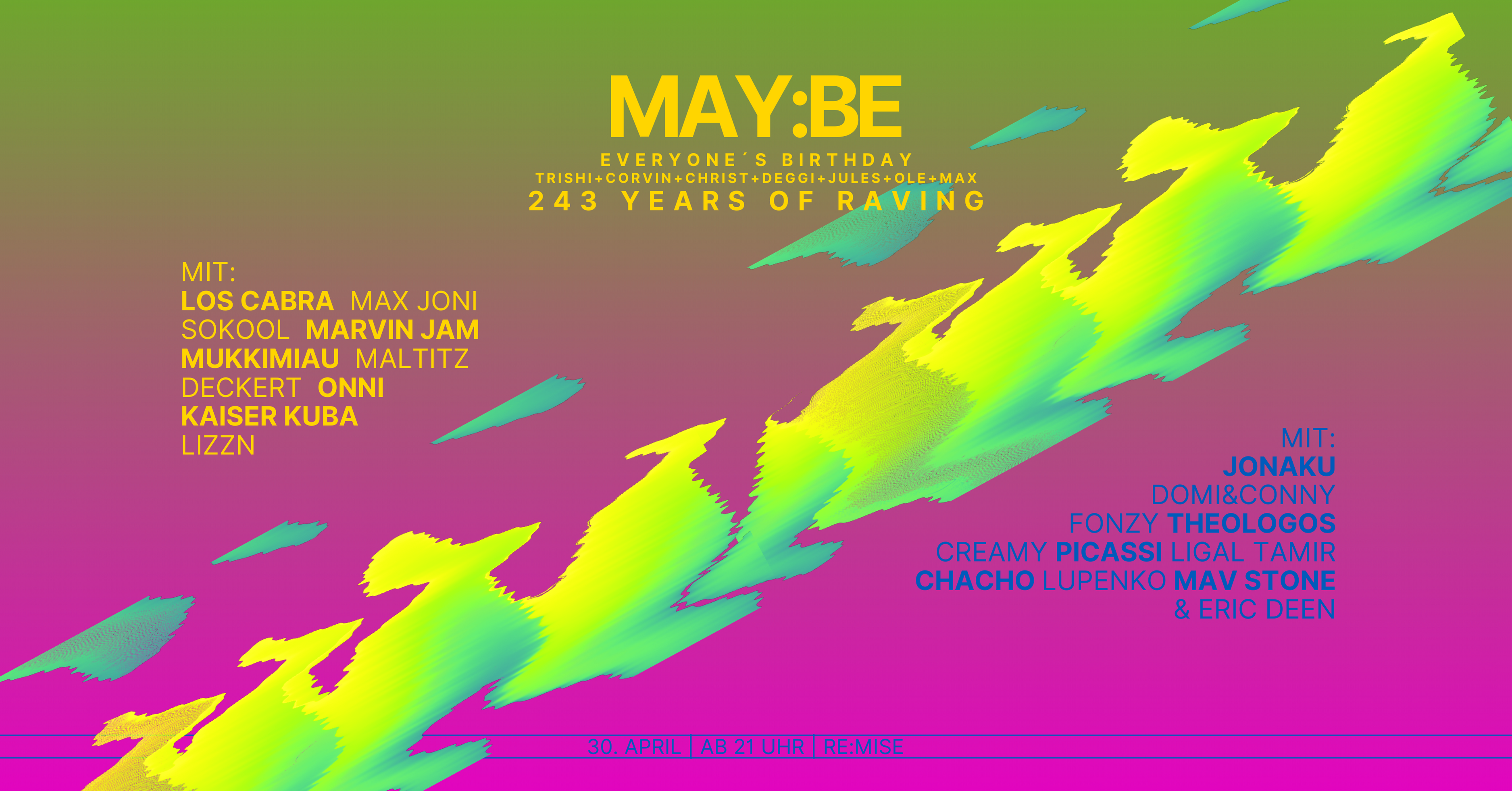MAY:BE - 243 YEARS OF RAVING - フライヤー表