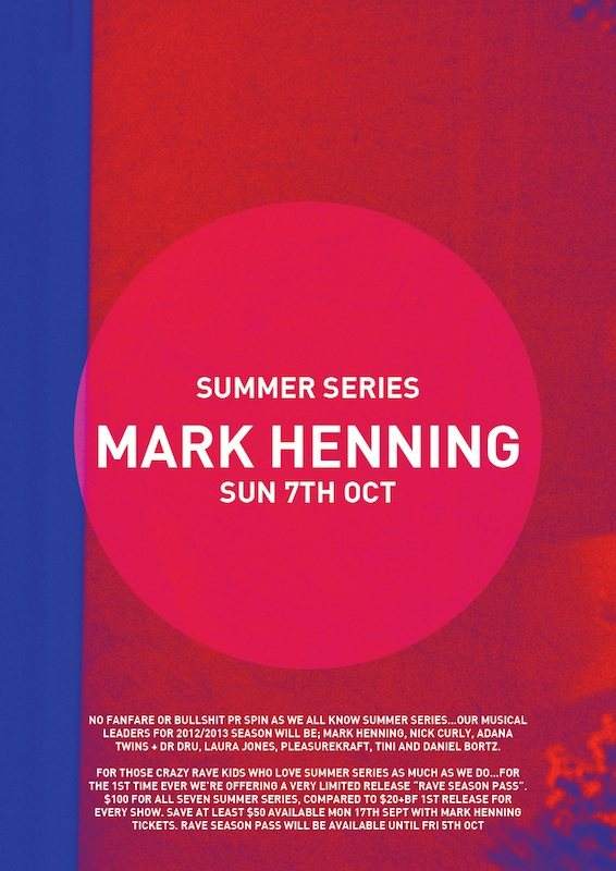 Summer Series with Mark Henning - Página frontal