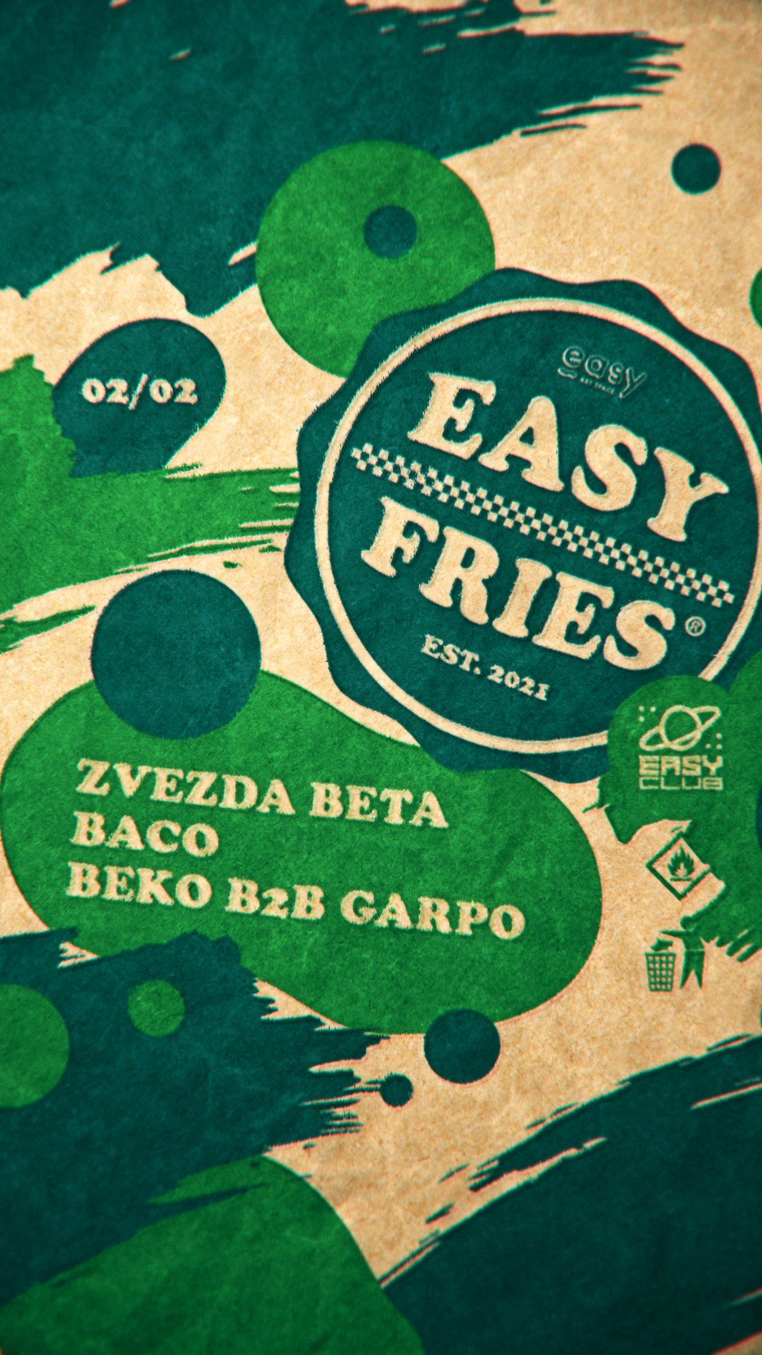 Easy Fries: Zvezda Beta, Baco, Beko b2b Garpo - フライヤー表
