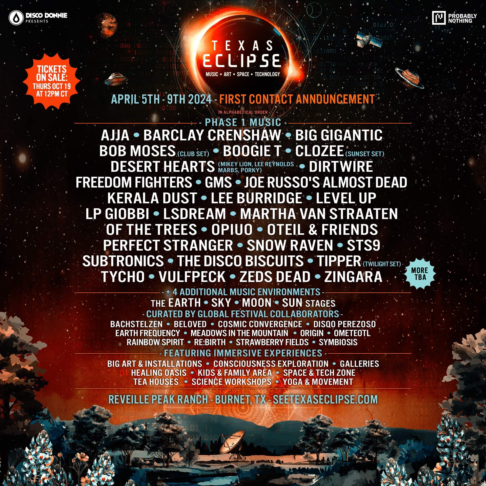 Texas Eclipse Festival 2024 Promo Code: EDMLORD - フライヤー裏
