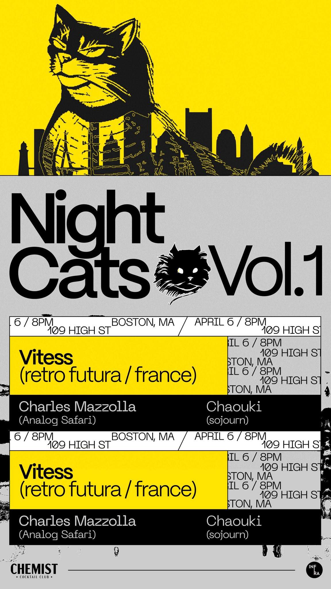 Night Cats Vol 1. with Vitess - フライヤー表